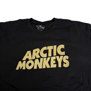 Arctic Monkeys Mens XXL 2XL T-Shirt Black Gold North American Tour 2023 Band Tee